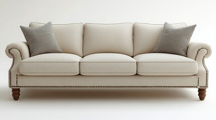 Fototapeta premium Top View of a Full-Length Bridgewater Sofa Isolated on White Background – Modern, Comfortable, and Stylish Design