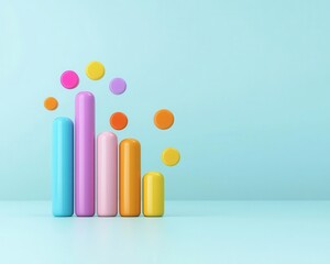 Capital structure graph, cost of capital impact, profitability equation, 3D illustration