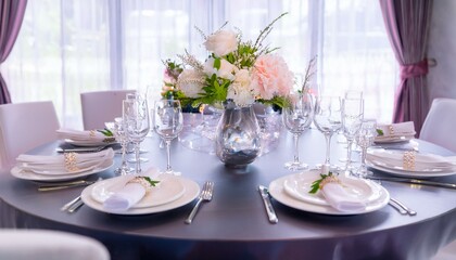 Fototapeta premium A restaurant table reserved in advance for a special occasion