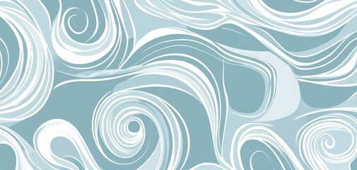 Abstract swirling blue and white pattern with circular shapes.