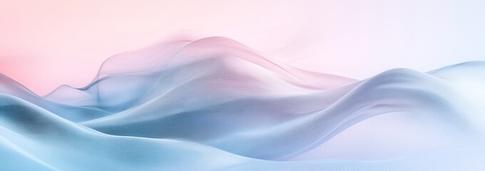 Fototapeta premium Abstract Blue and Pink Wavy Lines Landscape