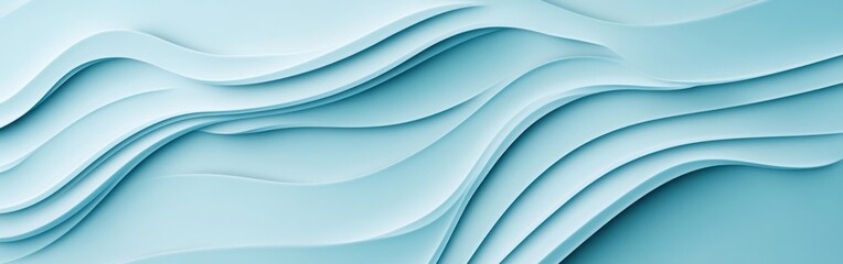 Abstract Blue Wave Pattern with Soft, Curved Lines