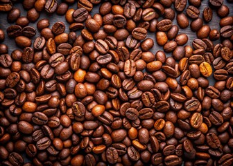 Obraz premium Minimalist View of Fresh Brown Coffee Beans