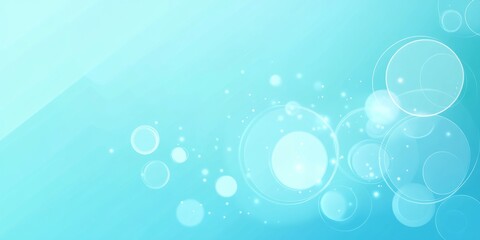 Abstract Blue Background with White Circles and Glowing Lights