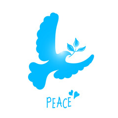International Day of Peace. Bird, globe, flowers, heart continuous drawing. Concept of love, peace and kindness. Text. Vector web banner, illustration, poster, postcard for social media,