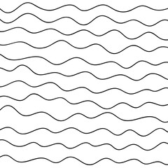 Thin line wavy abstract vector background. Curve wave. Line art striped graphic template. Vector
