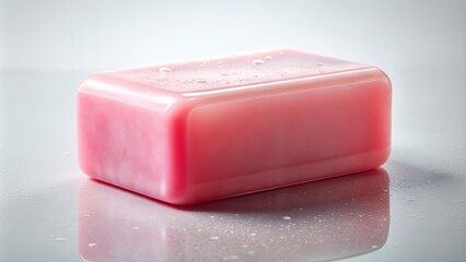 Pink Soap Bar on Transparent Background