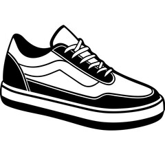 sneaker shoe standing side view casual vector silhouette