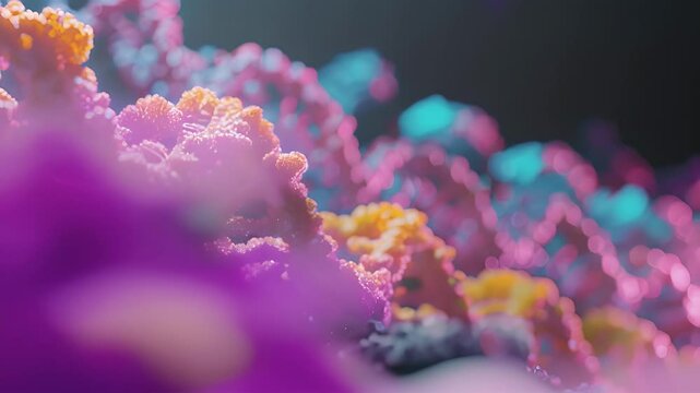Multiple ries lined up on a strand of mRNA efficiently churning out proteins for the cells needs.
