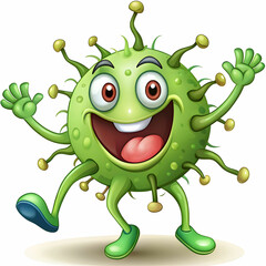 Fototapeta premium A germ character performing a humorous and playful dance,