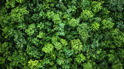 Lush green forest canopy viewed from above.