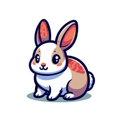 Obraz premium Cute rabbit or bunny animal isolated vector illustration