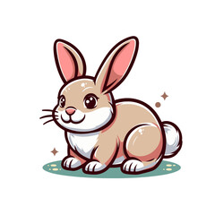 Obraz premium Cute rabbit or bunny animal isolated vector illustration