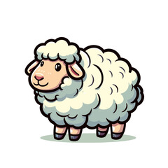 Obraz premium Cute little cartoon sheep character vector isolated illustration 