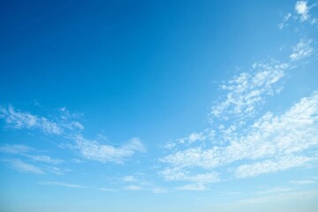 Obraz premium A Clear Blue Sky with Wispy White Clouds