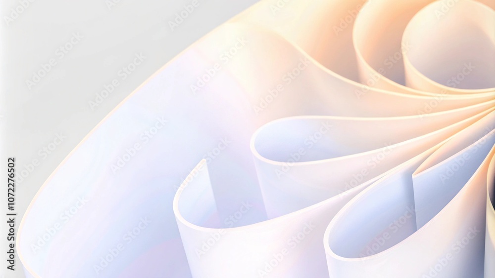 Aufkleber a curved, smooth surface with a gradient of pastel rainbow colors on a white background. flowing abs
