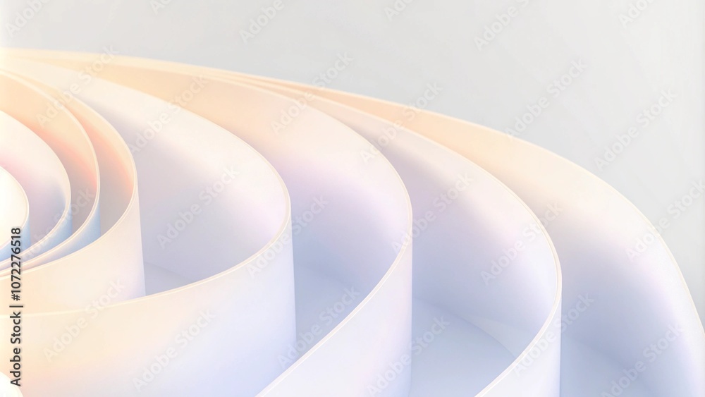 Aufkleber a curved, smooth surface with a gradient of pastel rainbow colors on a white background. flowing abs