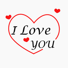 inscription I love you in my heart