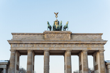 close up of statues on brandenburg gate in berlin  © Christina