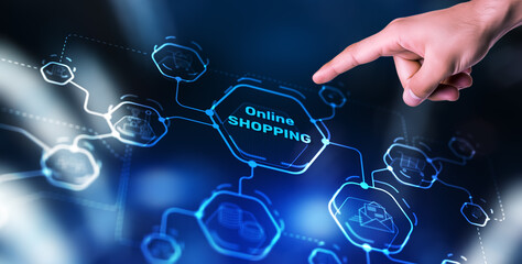 Online payment online shopping concept. Shopping goods online