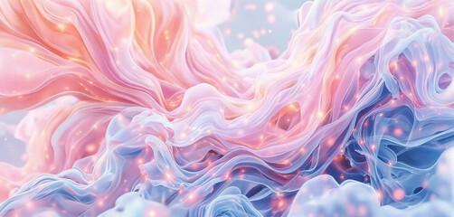 Fototapeta premium Abstract watercolor swirls in pink, purple, and orange tones