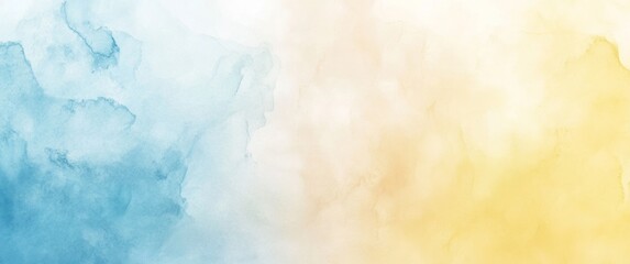 Fototapeta premium Abstract Watercolor Background with Blue and Yellow Hues