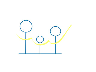 Symbol of a happy family with three members