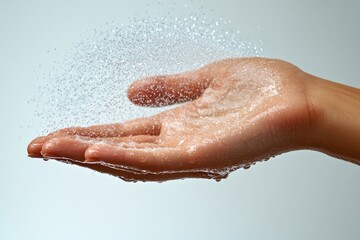 Fototapeta premium Water Drops Splashing on Hand - Abstract Photography