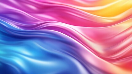 Obraz premium Abstract Wavy Background with Blue, Purple, Pink, and Yellow Hues