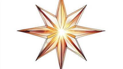 Elegant Star Design on a Seamless White Background