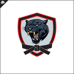 Obraz premium Emblem of kyokushin karate power fist . Vector.