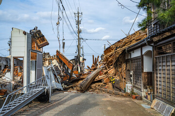 能登半島地震 倒壊した家屋