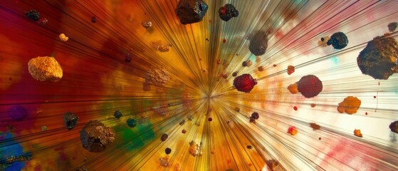 Vibrant and abstract cosmic explosion of colors and shapes