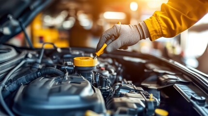 Mechanic Checking Engine Fluids