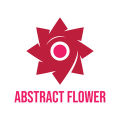 abstract flower flat minimalist logo design