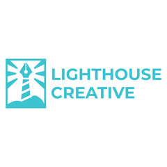 lighthouse creative flat minimalist logo design