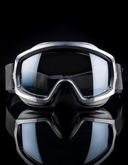 ski goggles, isolated on a dark black