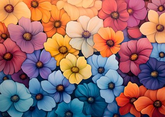 Obraz premium Magical Flowers in Vibrant Fantasy Garden.