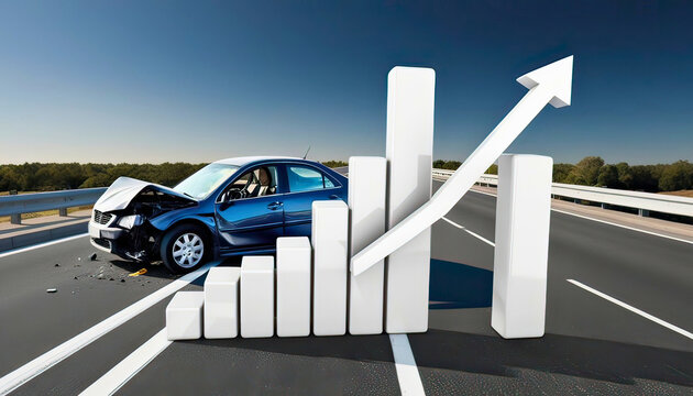 Analyze the impact of car accidents on insurance claims and financial growth trends