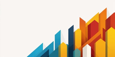 Fototapeta premium Vibrant Abstract Background with Geometric Shapes in Bold Colors Creating a Modern and Dynamic Visual Effect for Various Creative Applications