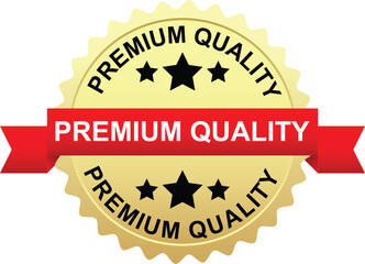 Gold and Red Premium Quality Badge