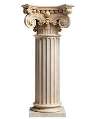 Fototapeta premium Greek column isolated on transparent background, column isolated on white