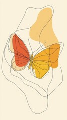 Minimalistic Butterfly Illustration in Soft Colors
