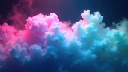 Colorful abstract clouds as a backdrop.