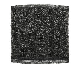 Scourer, stainless steel wire mesh isolated on white, top view  
