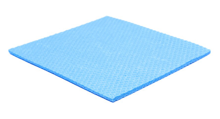 New blue sponge cloth for cleaning isolated on white, clipping path