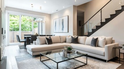 Modern Living Room with Sleek Sectional Sofa
