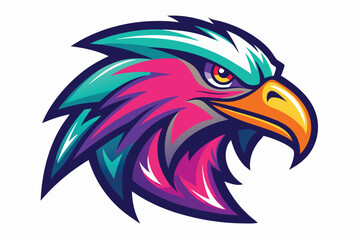 Fototapeta premium an colorful eagle head mascot logo vector illustration