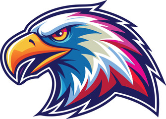 Obraz premium an colorful eagle head mascot logo vector illustration