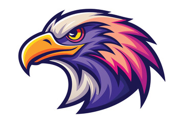 an colorful eagle head mascot logo vector illustration